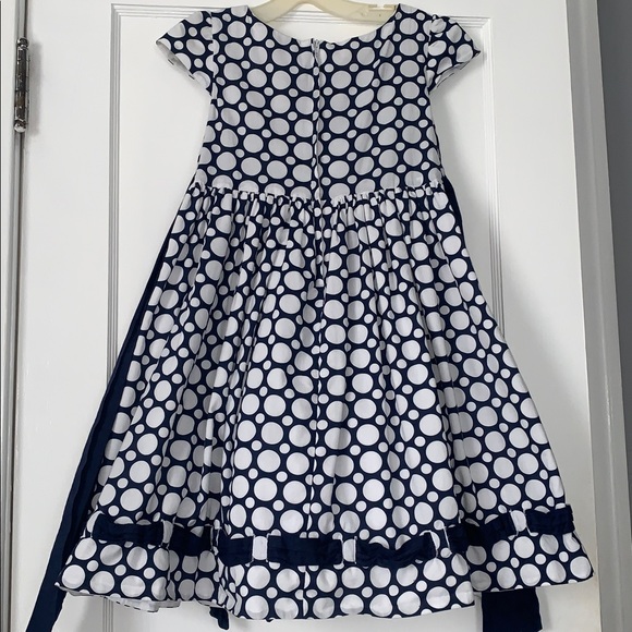 Biscotti Blue & White Dot Dress 10 EUC Ties in back - Picture 6 of 15